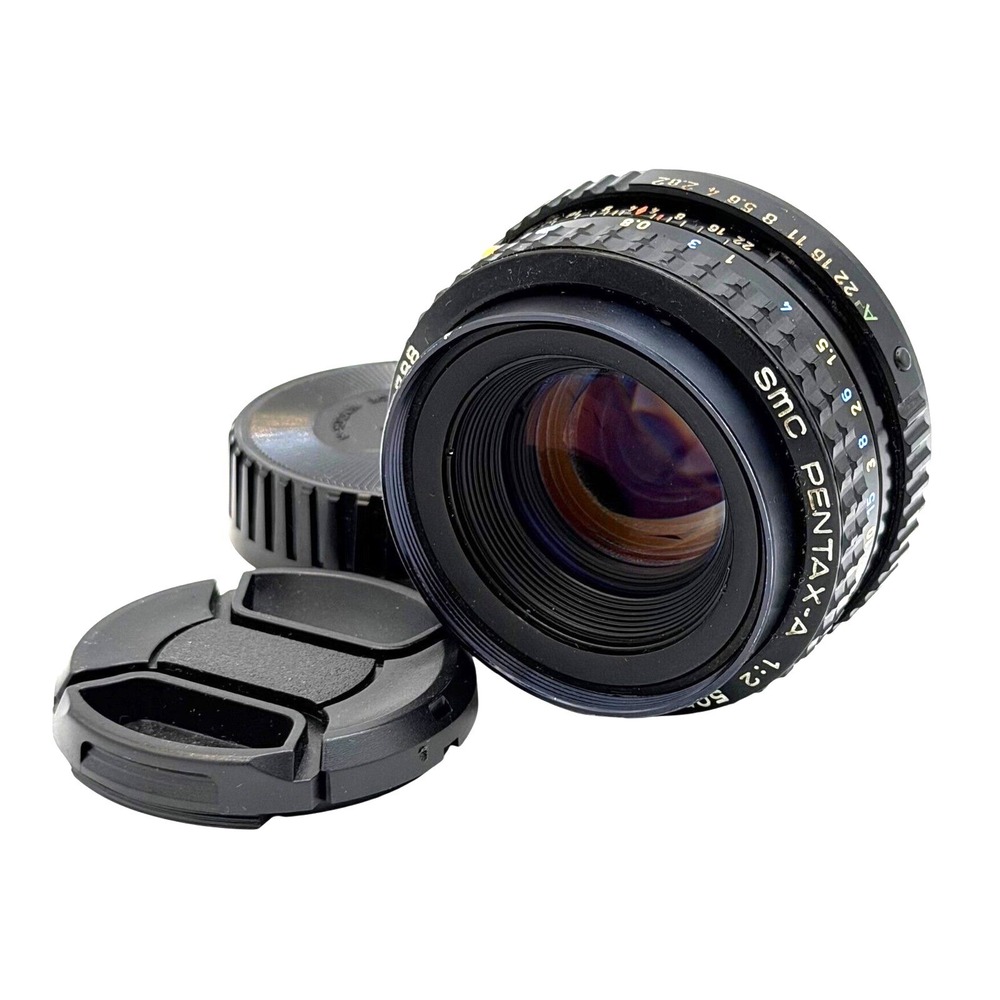 SMC Pentax-A 50mm f/2 Manual Focus Prime Lens K-Mount 3048788 with Caps